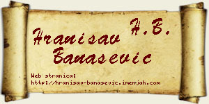 Hranisav Banašević vizit kartica